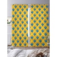 thumbnail image 2 of Yellow Blue Plaid Sheer Curtains 84 Inch Length 2 Panels Set, Watercolor Yellow Blue Checkered Voile Window Treatment Rod Pocket Curtains Sheers Drapes for Bedroom/Living Room/Kitchen 52"x84"x2, 2 of 7