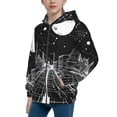 thumbnail image 2 of Naloa Futuristic Moonlit Cityscape Teenage Zipper Hoodie, Long Sleeve Zip Up Hoodies Casual Jackets Tops for 7-12 Years-Medium, 2 of 6