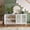 Antique grey white, variant on 60" Antique Buffet Cabinet with Floral Carved Doors, TV Stand for 65 Inch TV, Sideboard Cabinet with Adjustable Shelves, Antique White