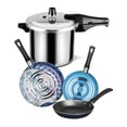 thumbnail image 1 of Combo de Olla express Ekco 6 lts con 3 pack de Sartenes Ekco Blu, 1 of 11