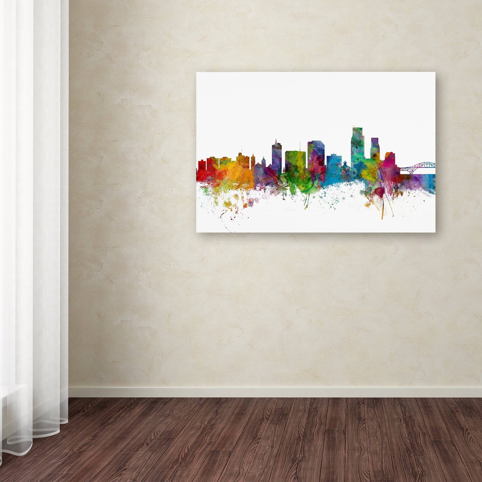Trademark Fine Art "Corpus Christie Texas Skyline" Canvas Art by Michael Tompsett