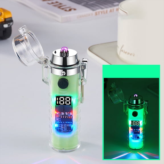 openpig Electric Lighter Type-c Rechargeable Plasma Lighter Windproof Flameless Arc Lighters, Waterproof Matches for Camping Hiking Hunting (A)