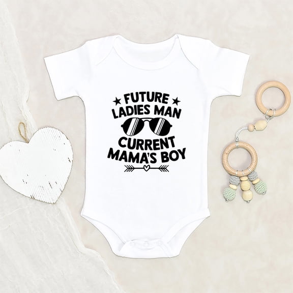 Newbabywishes -Future Ladies Man Mama's Boy Baby Clothes for Boys - Funny Baby Clothing