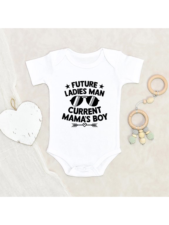 -Future Ladies Man Mama's Boy Baby Clothes for Boys - Funny Baby Clothing