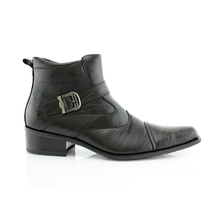 Delli Aldo Men s Buckle Strap Ankle High Dress Boots Brown 11 Walmart