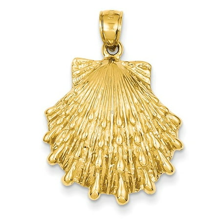 14k Yellow Gold Lion's Paw Shell Pendant
