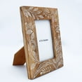 thumbnail image 4 of Foreside Home and Garden Natural 4 x 6 inch Floral Pattern Decorative Wood Picture Frame, 4x6, Brown, 4 of 5