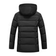 thumbnail image 4 of Wrtxtat Men's Long Puffer Jacket Winter Heavyweight Warm Full Zip Outerwear with Detachable Hood Fashion Outdoor Snow Skiing Jacket Black XXXL, 4 of 9