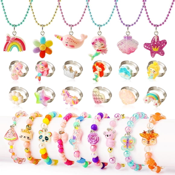 Set de joyas BeandGe con diseño de princesa y sirena, 27 piezas, más de 3 años