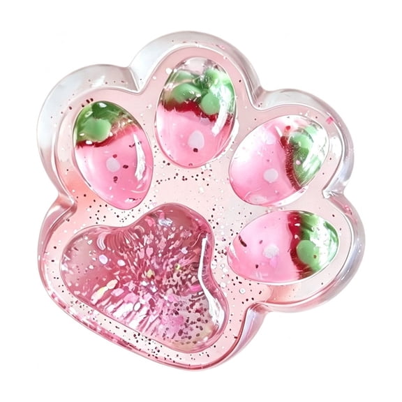 Strawberry Cat Paw Squeeze Toy Toy, Slow Rising Stress Relief Fidget, Large Cute Paw Decompression Toy, High Appeal Desk Decor, B