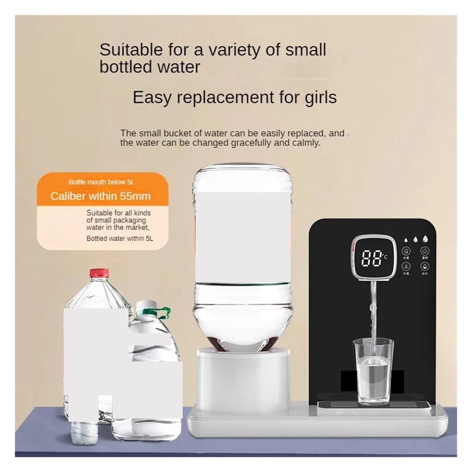 Office Mini Desktop Hot Water Dispenser Household Instant Desktop Tea Dispenser Water Bottle Pump Hot Water Dispenser ,Safety Performance