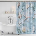 thumbnail image 2 of Blue Coastal Starfish Shower Curtain Set - Standard 72" x 72" Washable Bathtub Curtain with 12 Hooks, Summer Beach Nautical Ocean Shell Waterproof Fabric Stall Shower Curtains for Bathroom Décor, 2 of 6