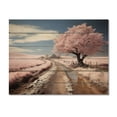 thumbnail image 3 of Designart "Pink Rural Road Calm I" Landscapes Print on Natural Pine Wood, 3 of 5
