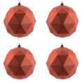 thumbnail image 5 of Vickerman 4.75" Coral Matte Geometric Ball 4 per bag, 5 of 5