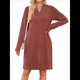 thumbnail image 2 of Vestido Informal de Larga con Bolsillos y Cuello en V para Mujer, Holgado, para Otoño e Invierno Color Caramelo L, 2 of 9