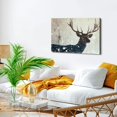 thumbnail image 7 of Shadudu Framed Canvas Home Artwork Decoration Black and with Antlers Animals Wildlife Block Print Abstract Elements Canvas Wall Art for Living Room Bedroom - 36x24in, 7 of 7