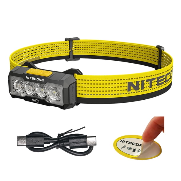 Linterna frontal Nitecore NU27, 600 lúmenes, USB C, recargable, negra