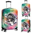 thumbnail image 2 of Funny Watercolor Adorable Newfoundland Peeking Through Torn Paper Effect Travel Luggage Cover Newfie Dog Lover Gifts Suitcase Dust Protective Decor - 00026, 2 of 5