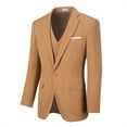 thumbnail image 5 of Wehilion Men’s Slim Fit Suit One Button 3-Piece Blazer Dress Business Wedding Party Jacket Vest & Pant Gold XS, 5 of 5