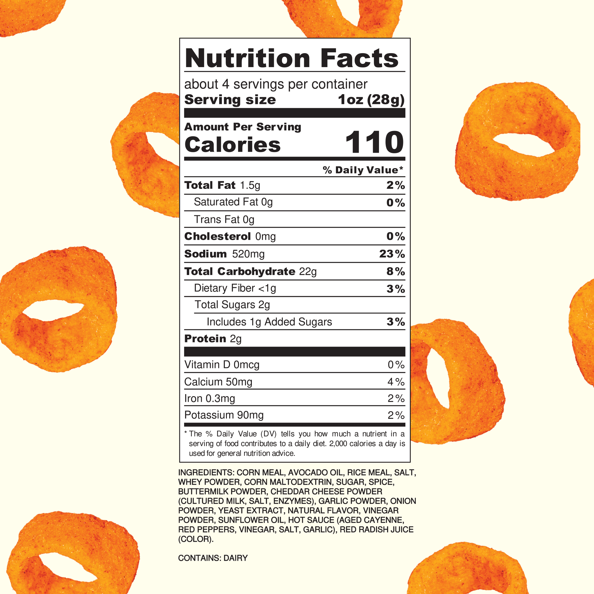 Rob's Backstage Rings, Gluten-Free, Burnin' Up Spicy Puffed Snack, 4oz