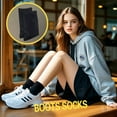 thumbnail image 2 of 5 Pairs Women Thin Cotton Socks, Soft Cotton Bootie Socks Women Above Ankle Crew Socks, 2 of 9