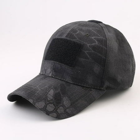 Military fans outdoor python pattern baseball cap men s tactical camouflage hat sports hook and loop cap Black python pattern