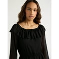 thumbnail image 4 of Sofia Jeans Women's and Women's Plus Off Shoulder Top with Long Sleeves, Sizes XS-5X, 4 of 4