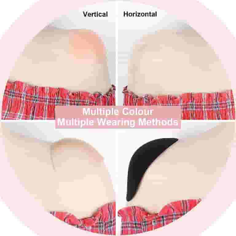 3 Pairs Reusable Shoulder Push-Up Pads - Silicone Adhesive Enhancer For Women, Transparent & Skin Tone