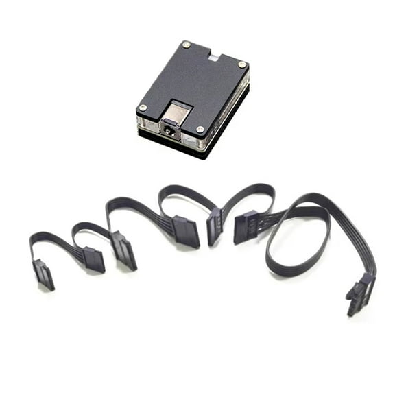 DC12V 5.5x2.5mm to 12V 5V HDD SSD Power Cable Hard Disk Adapter Module Power Supply DC- Nas 6SATA