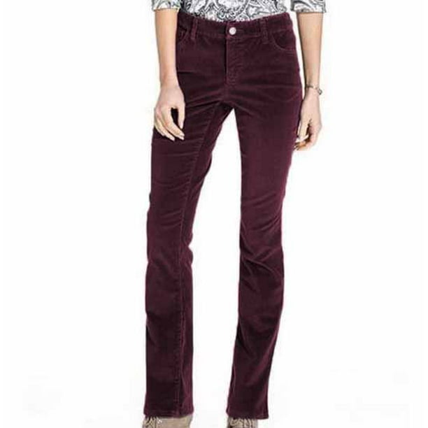 Calvin Klein Womens Straight Leg Corduroy Pants (Malbec, 2X32) 