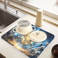 thumbnail image 6 of Ryvnso Neon Starry Sky Night Dish Drying Mat for Kitchen Countertop 18x24 Large Dish Pad Drainer Rack Dish Sink Mats, 6 of 7