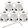 thumbnail image 5 of Timing Pulley Wheel 5 Pcs Aluminum 2GT GT2 20 Teeth Bore 5mm For Makers 3D Printer Components Linear Motion Round Teeth, 5 of 5
