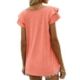 thumbnail image 6 of Womens Summer Tops Ruffle Short Sleeve V Neck T-Shirts Casual Loose Fit, 6 of 6