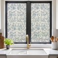 thumbnail image 2 of Farmhouse Flower Window Privacy Film, Botanical Vintage Light Blue Leaf Static Cling UV Sun Blocking Heat Control Window Tint Day and Night, Non-Adhesive One Way Windows Privacy Cover 19.6''x39.3'', 2 of 7
