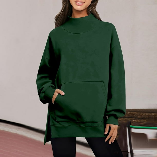 Ounisa Womens Oversized Sweatshirts Turtleneck Pullover Long Sleeve Hoodies Tops Fall Fashion Outfits 2025 Clothes