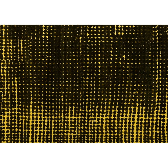 Ahgly Company Indoor Rectangle Abstract Yellow Modern Area Rugs, 7' x 10'