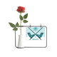 thumbnail image 1 of El deporte de esquiar botas acuarela patron Botella de decoración de jarrones colgantes de flores rosas artificiales, 1 of 3