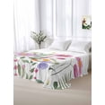 thumbnail image 5 of Botanical Floral King Size Flat Sheet, Wrinkleproof & Fadeproof Cooling Flat Bed Sheet Only, Spring Colorful Flowers Butterfly Breathable Soft Bedding Top Sheets 105 x 98 Inches, 5 of 8