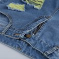 thumbnail image 7 of haxmnou women high waist straight jeans pant holes denim jeans ripped casual jeans blue l, 7 of 7