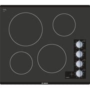 NEM5466UC 500 Series 24" Frameless Electric Cooktop with 4 Burners Infinite Temperature Controls Powerful 2200W Burner 2-Level Heat Indicator and Glass Seamless Design in Black
