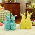 thumbnail image 6 of LEWEEN Blue Easter Flocked Bunny Figurine Family Set, Soft Fuzzy Resin Decor, Spring Home Decor, Indoor Outdoor Easter Festive Party Ornaments, 6 of 8
