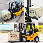 Lekihaqq 3 Packs Heavy Duty Alloy Forklift Toy Construction Vehicle with Realistic Lift & Lower Function, Durable Die-Cast Engineering Truck for Play