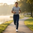 thumbnail image 4 of AZoiNM Men's Quick-Dry Athletic Pants Loose Fit Straight Leg Reflective Elastic Waistband, 4 of 5
