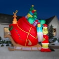thumbnail image 2 of 13' Gemmy Airblown Inflatable Colossal Christmas Grinch and Max Sleigh Scene Yard Decoration 882851, 2 of 2