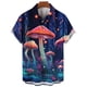 thumbnail image 2 of Camisa con estampado 3D de hongos para hombre, camisas casuales de moda de manga corta para playa, blusas de calle para hombre, camisas de gran tamaño con botones, blusas, 2 of 5