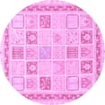 thumbnail image 1 of Ahgly Company Indoor Round Abstract Purple Modern Area Rugs, 4' Round, 1 of 4