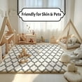 thumbnail image 4 of Pentantan 5ft x 8ft Geometric Shag Area Rugs for Living Room, Moroccan Fluffy Bedroom Carpet, White & Black, 4 of 8