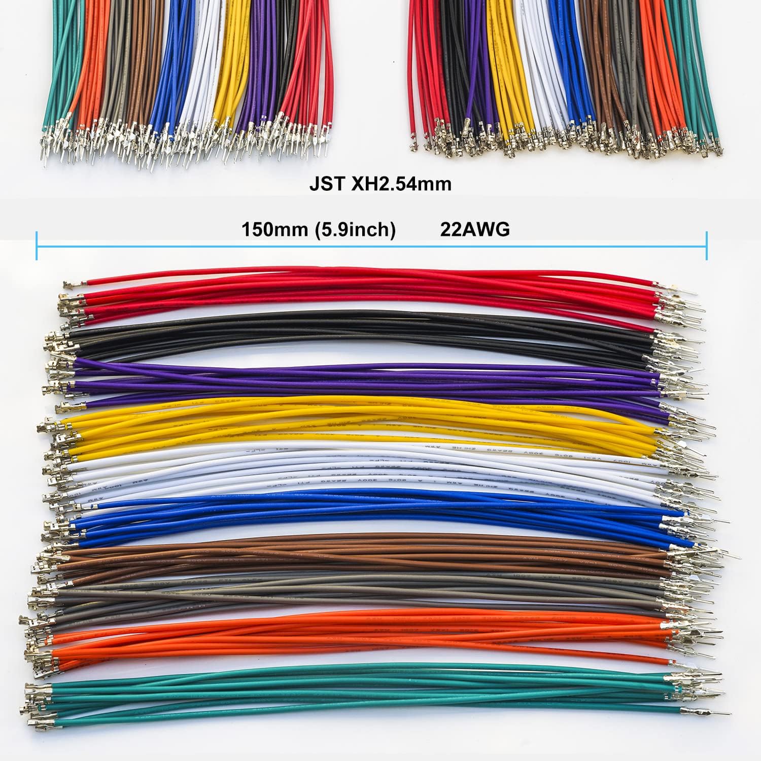 Keszoox JST XH 2.5mm Male Female Cable Connector Kit 22AWG Premium Pre-Crimped Cables