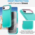 thumbnail image 2 of WWS-Compatible with iPhone 17 Air Case, Heavy Duty Rugged Shockproof/Drop/Dust Proof 3-Layer Full Body Protective Tough Durable Phone Cover, Aqua Mint, 2 of 4