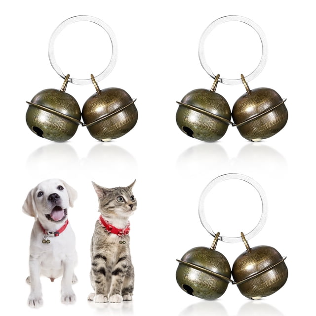 Methold Campana pequeña Campanas de latón brillante Collar de cabeza de perro de voz fuerte Collares de mascota sólidos ajustables de alta Suministros para perros